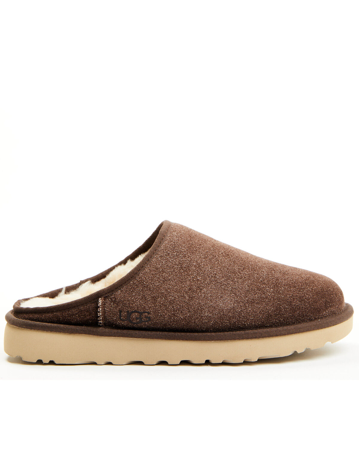 Image #2 - UGG Men's Classic Slip-On Shaggy Suede Slippers, Dark Brown, hi-res