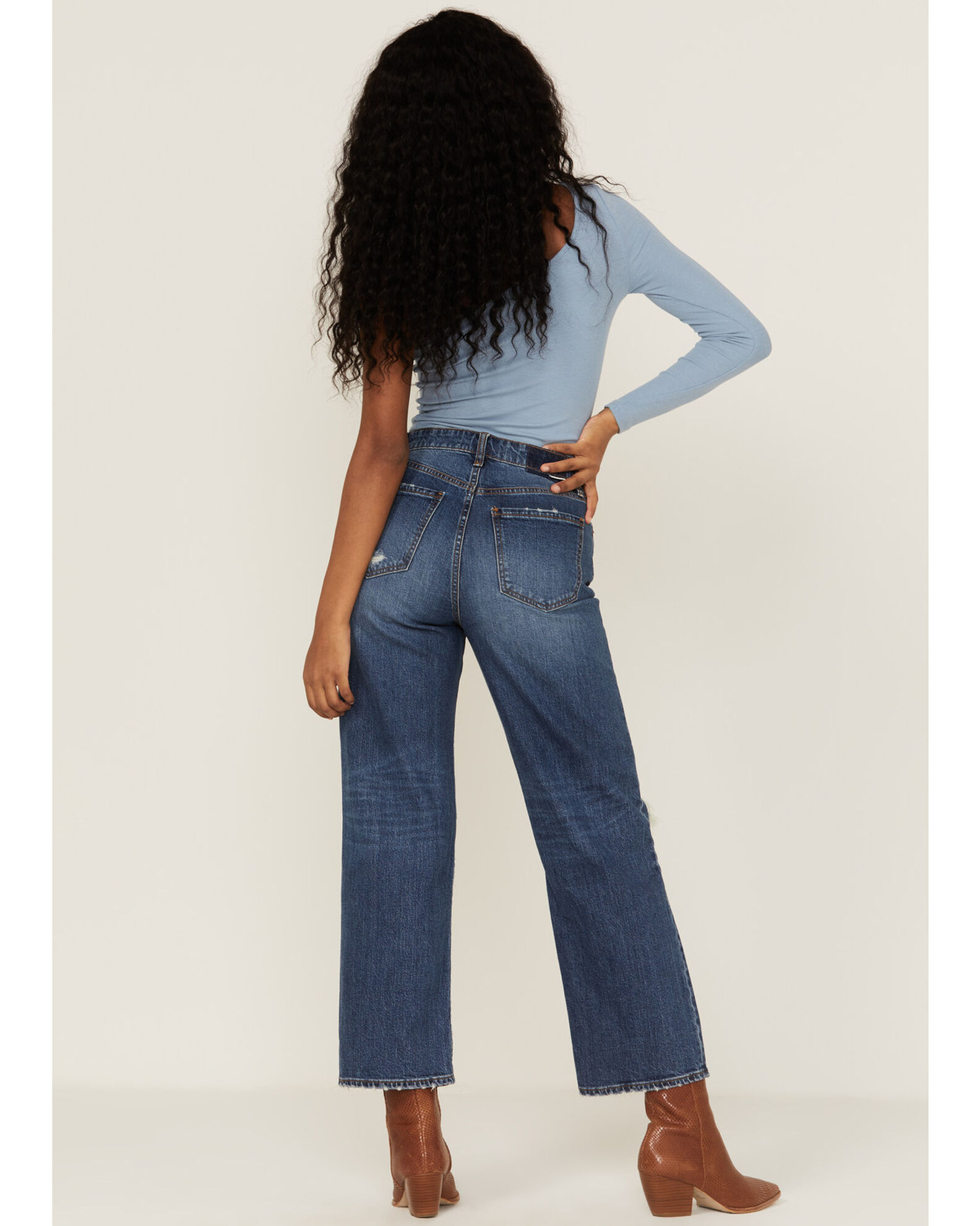 Daze Women's Pleaser High Rise Wide Ankle Jeans