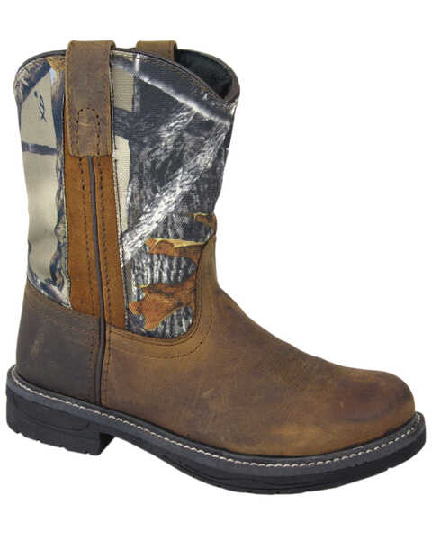 Smoky Mountain Boys' Buffalo Wellington Western Boots - Round Toe, Brown, hi-res