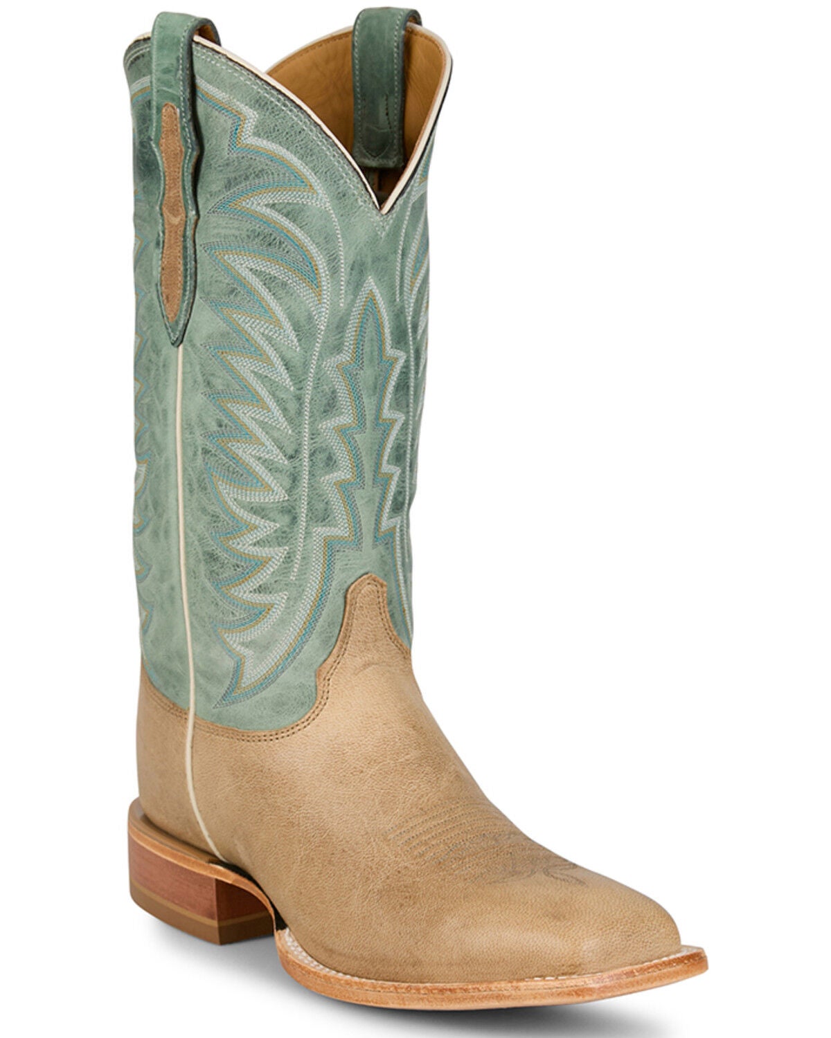 Justin Men's Burchett Performance Western Boots - Broad Square Toe, Cream, hi-res