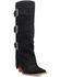 Image #1 - Dingo Women's Buckle Bunny Tall Western Boots - Round Toe, Black, hi-res