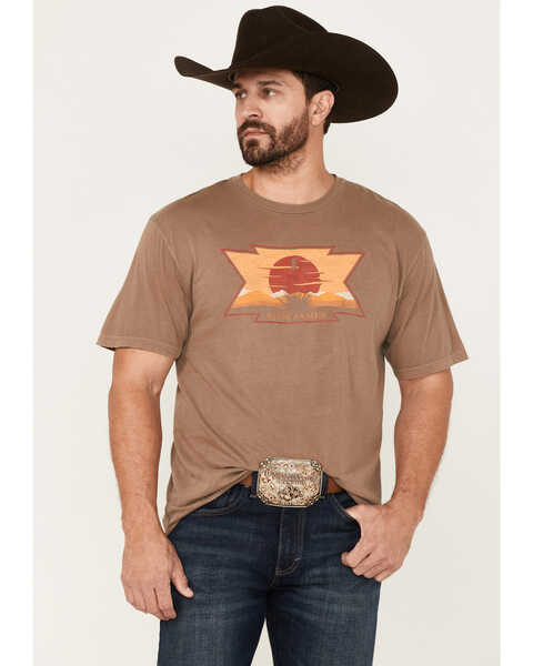 Image #1 - Cody James Men's Sunset Logo Graphic T-Shirt, Tan, hi-res