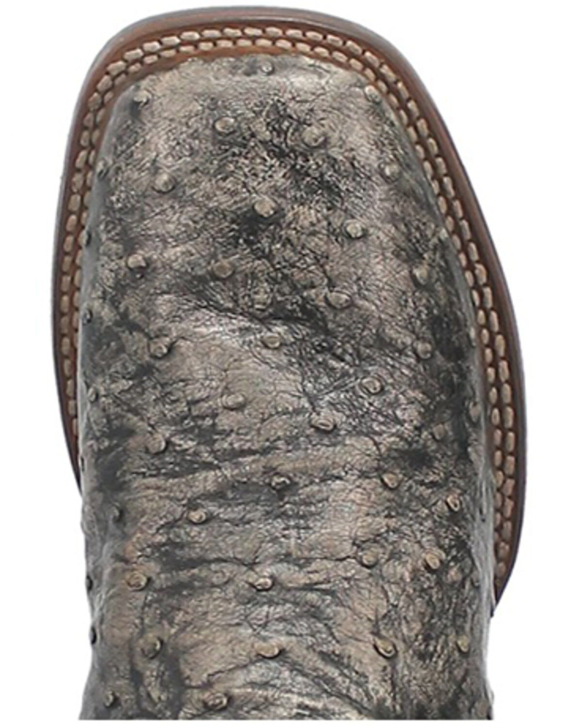 Image #6 - Dan Post Men's Dillinger Full Quill Ostrich Western Boots - Broad Square Toe, Grey, hi-res