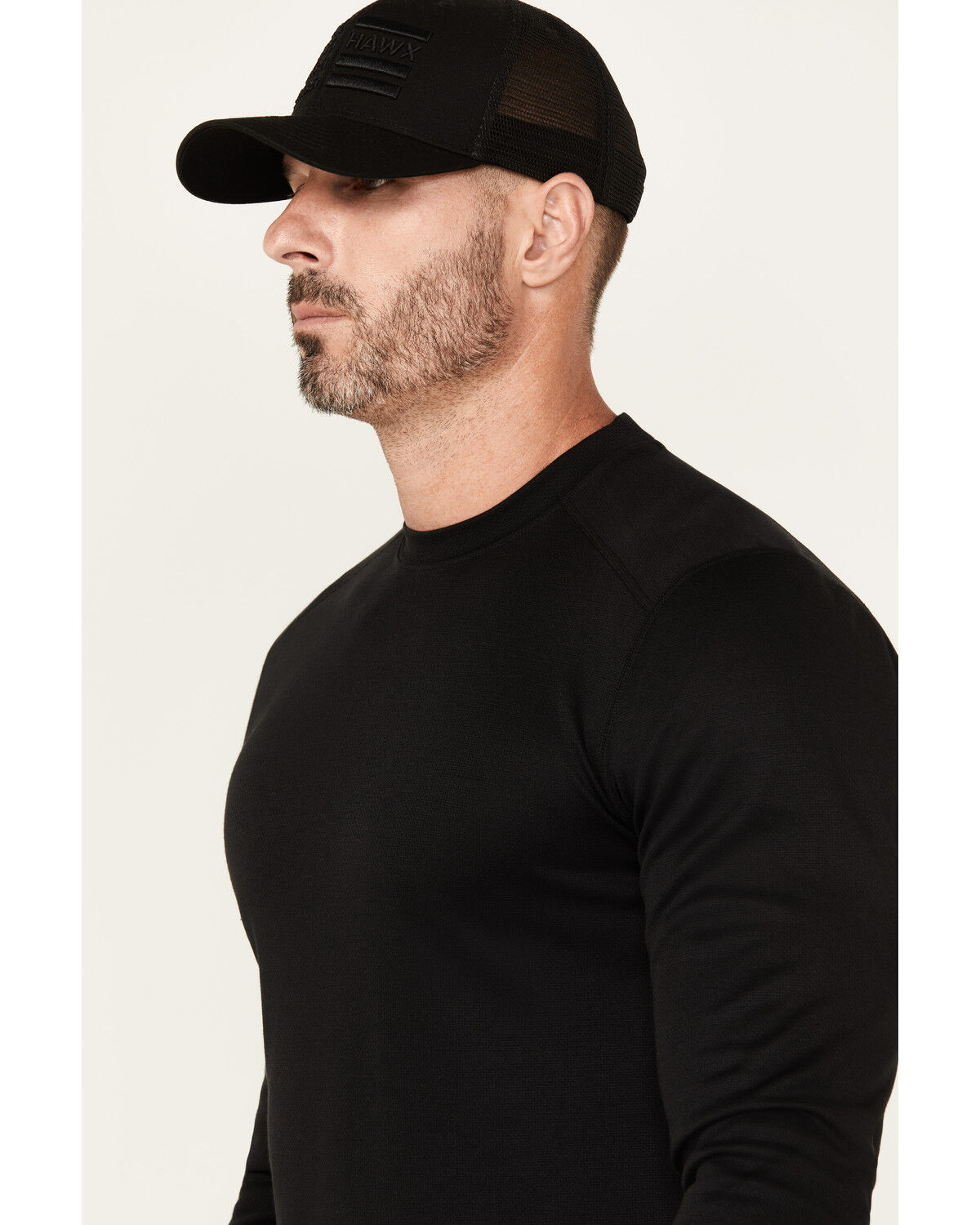 Image #2 - Hawx Men's Midweight Base Layer Long Sleeve Top - Tall, Black, hi-res