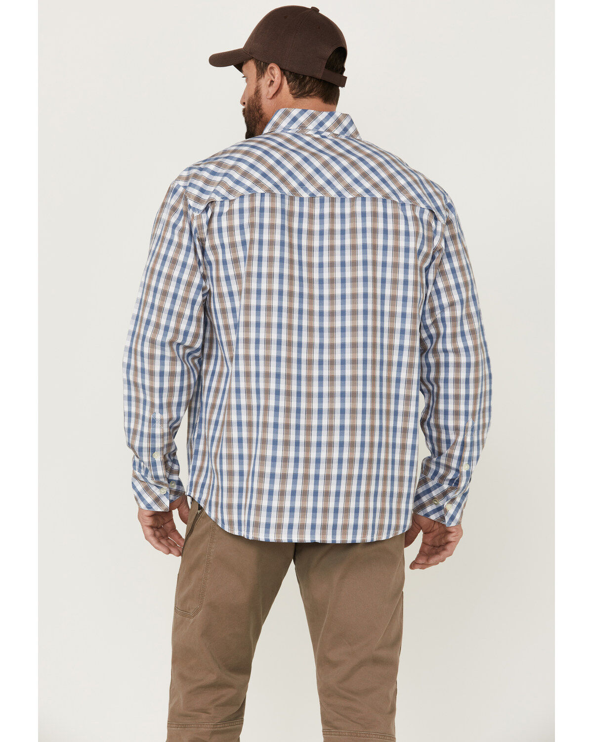 Image #4 - Resistol Men's Starke Small Plaid Long Sleeve Button Down Western Shirt, White, hi-res