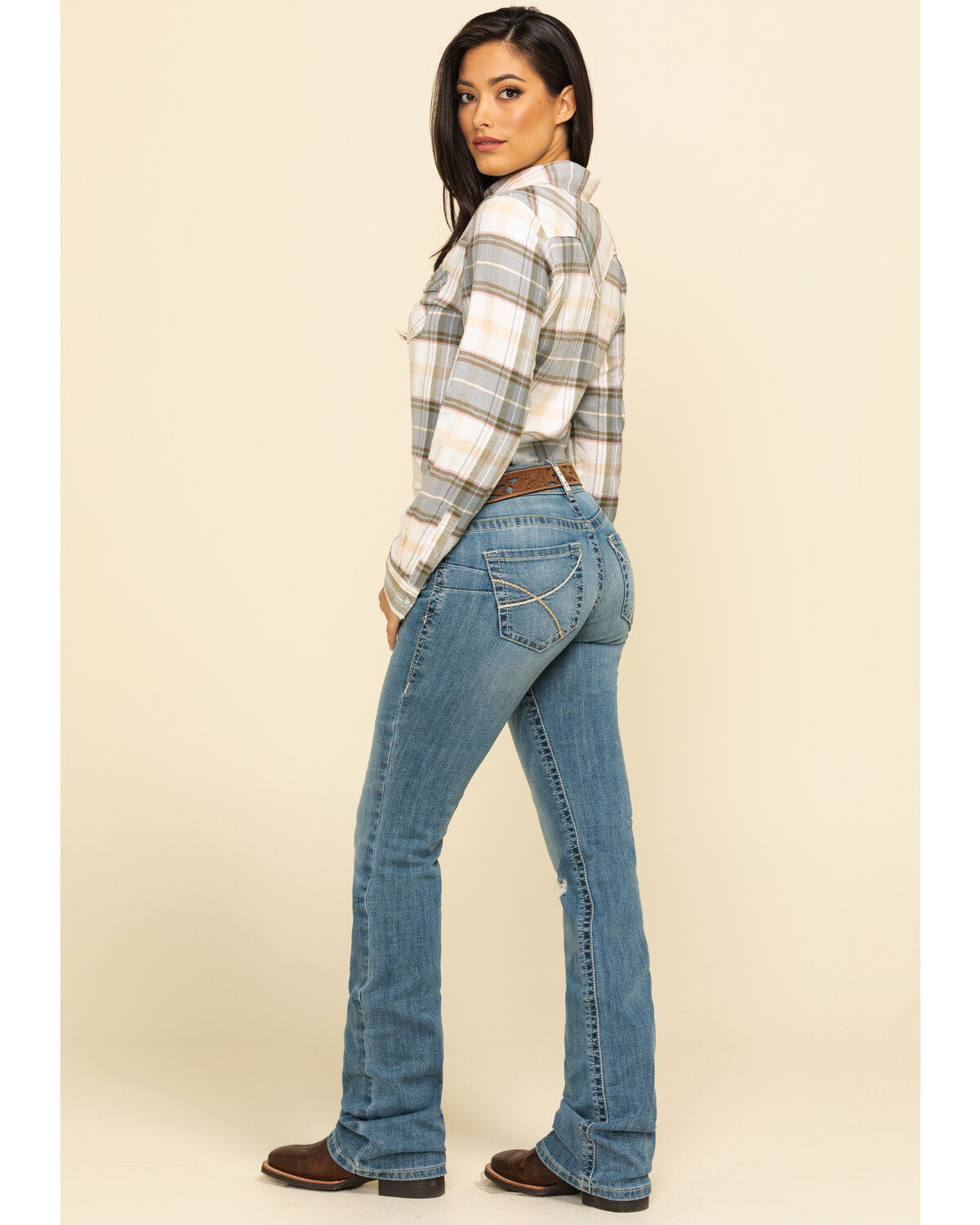 Image #5 - Ariat Women's Boot Barn Exclusive R.E.A.L. Rookie Light Wash Bootcut Jeans, , hi-res