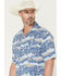 Image #2 - Wrangler Men's Coconut Cowboy Conversation Print Short Sleeve Snap Western Shirt, Blue, hi-res