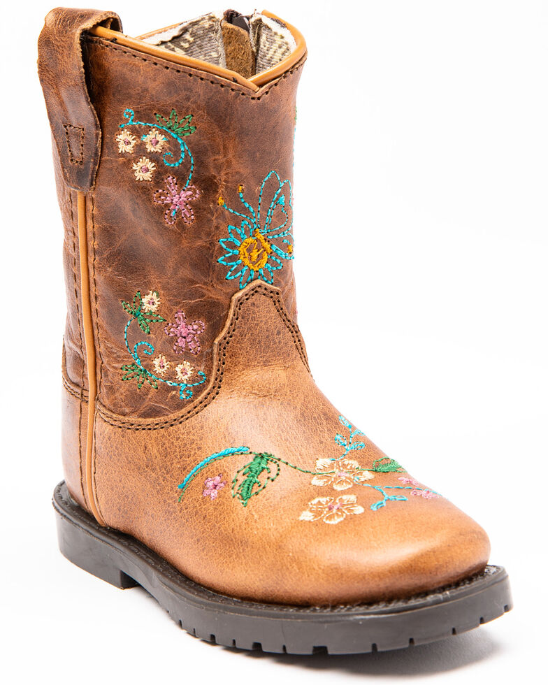 Shyanne Toddler Girls' Brown Floral Western Boots Square Toe Boot Barn