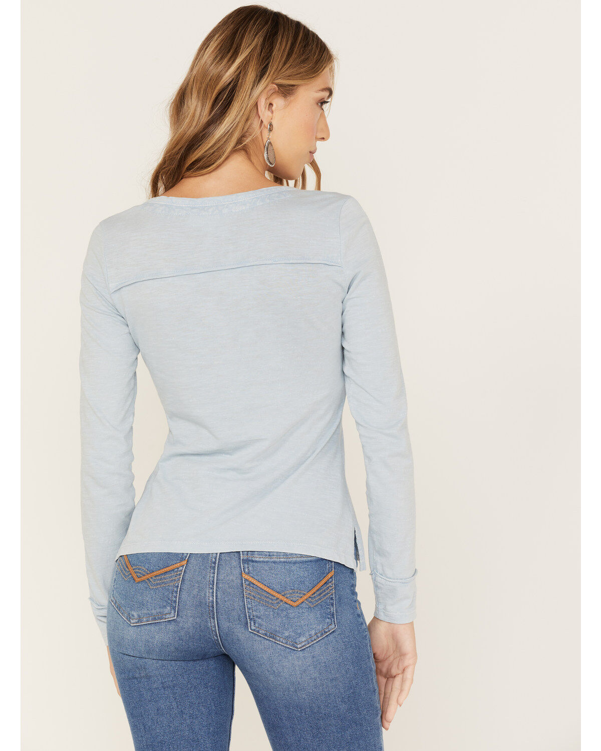 Image #4 - Idyllwind Women's Trustie Henley Top, Steel Blue, hi-res