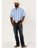 Resistol Men's Lantana Buffalo Check Plaid Print Short Sleeve Button Down Western Shirt , White, hi-res
