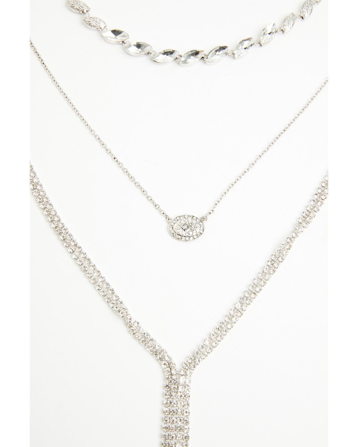 Image #4 - Lainey Wilson Women's 3 Row Stone Necklace, Silver, hi-res
