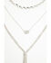 Image #4 - Lainey Wilson Women's 3 Row Stone Necklace, Silver, hi-res