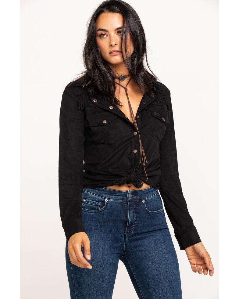 fringe western shirt womens