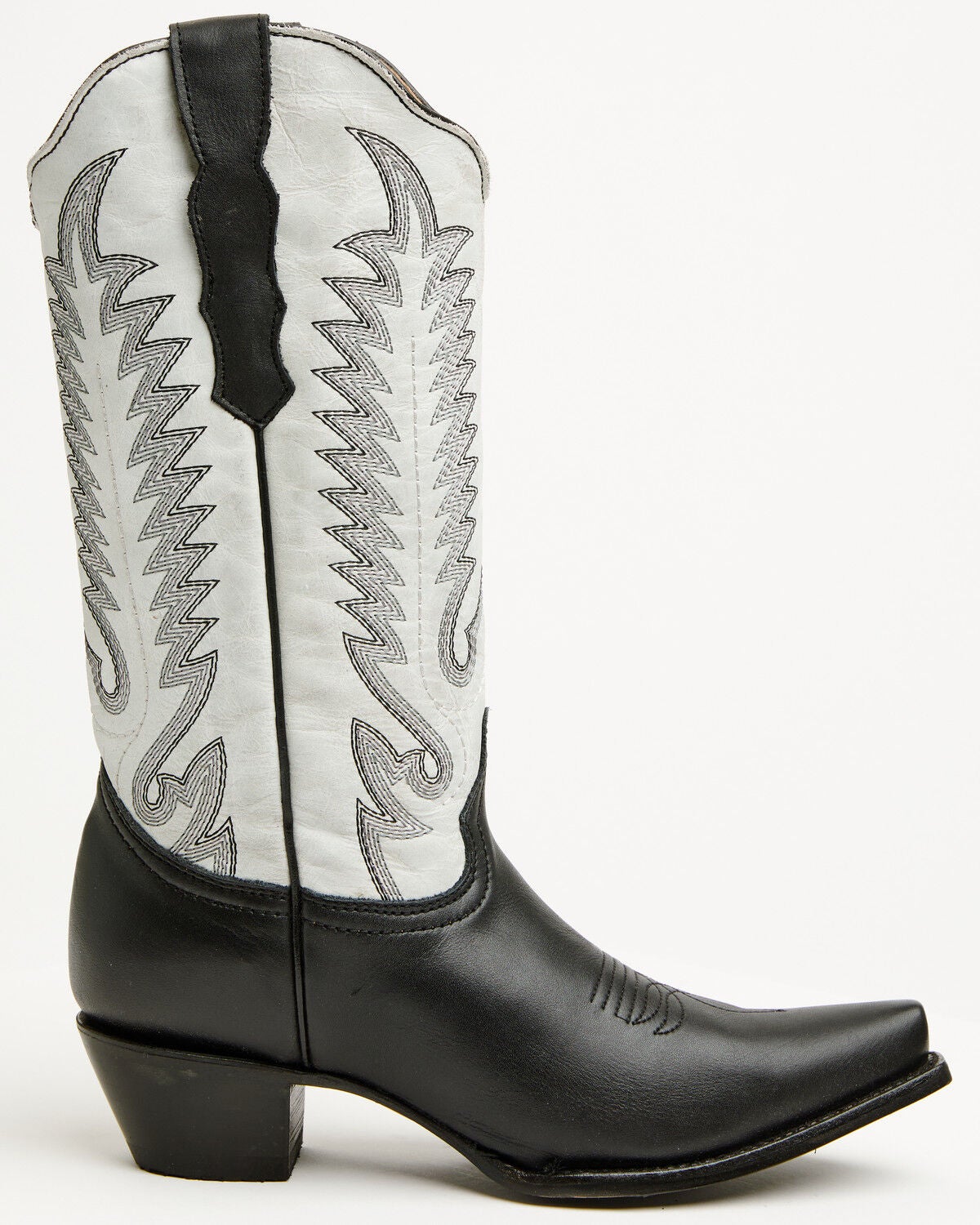Image #2 - Circle G Women's Embroidered Triad Western Boots - Snip Toe, Black/white, hi-res