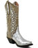 Image #1 - Dan Post Women's Eel Exotic Western Boot - Snip Toe , Silver, hi-res