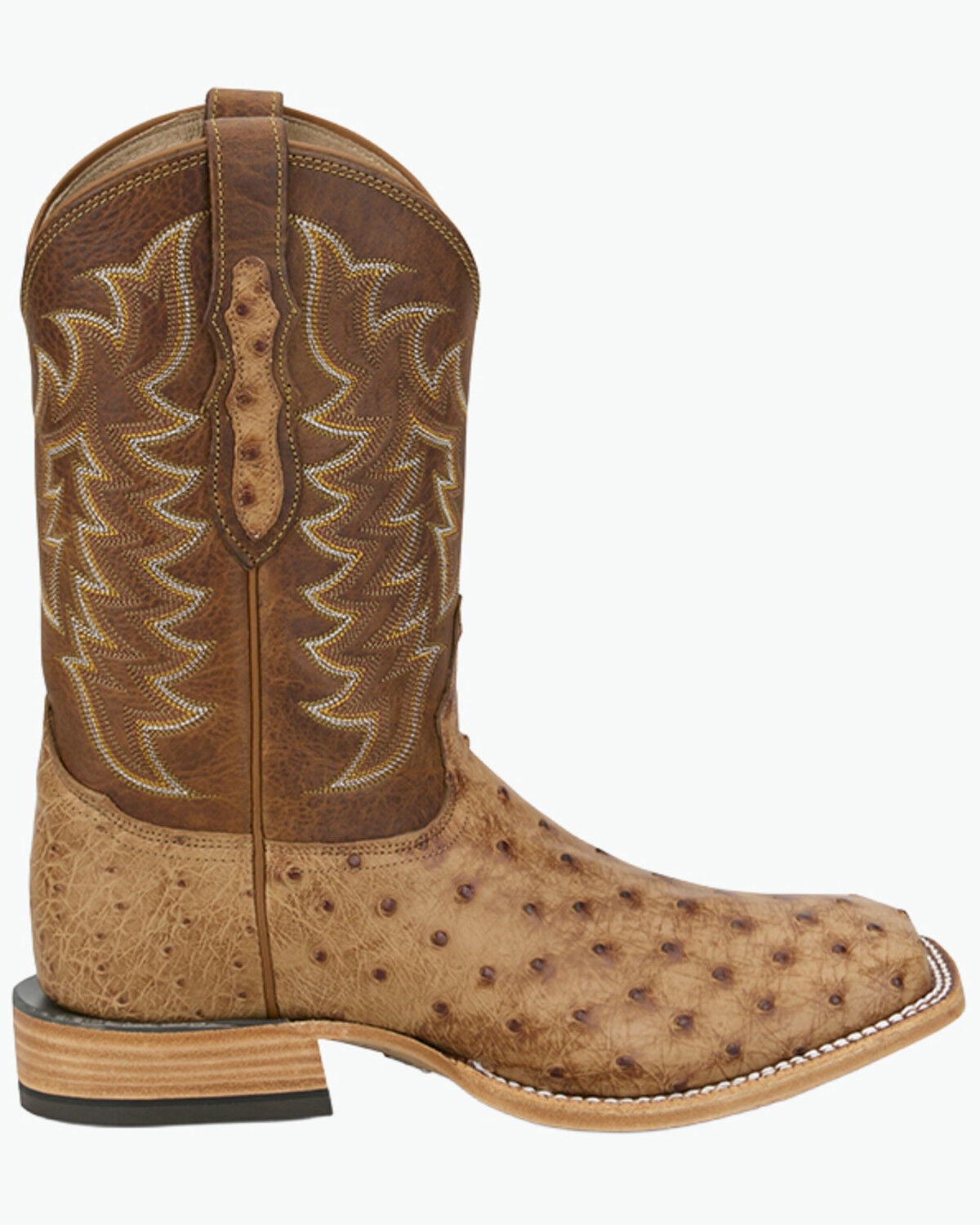 Image #2 - Tony Lama Men's Heritage Juan Exotic Ostrich Western Boots - Broad Square Toe, Brandy Brown, hi-res