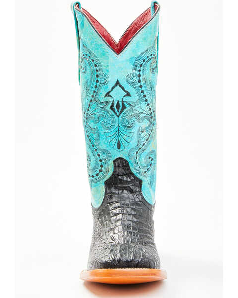 Image #4 - Ferrini Women's Caiman Tail Print Western Boots, Black, hi-res