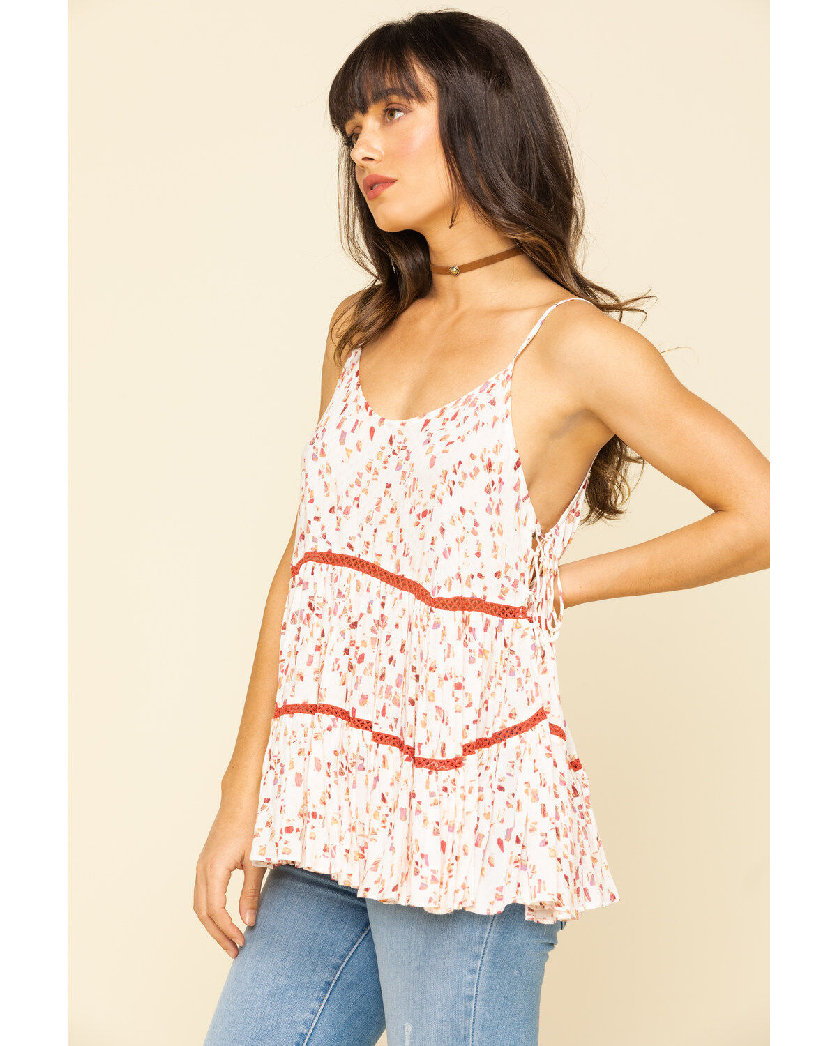 Image #3 - Miss Me Women's Printed Sleeveless Tiered Top, , hi-res