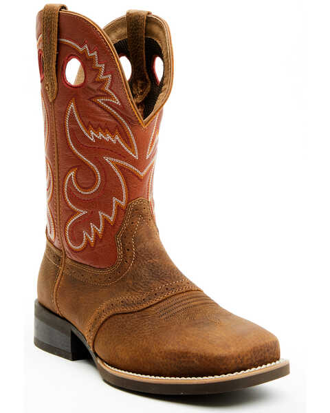 Cody James Men's Honcho CUSH CORE™ Performance Western Boots - Broad Square Toe , Orange, hi-res