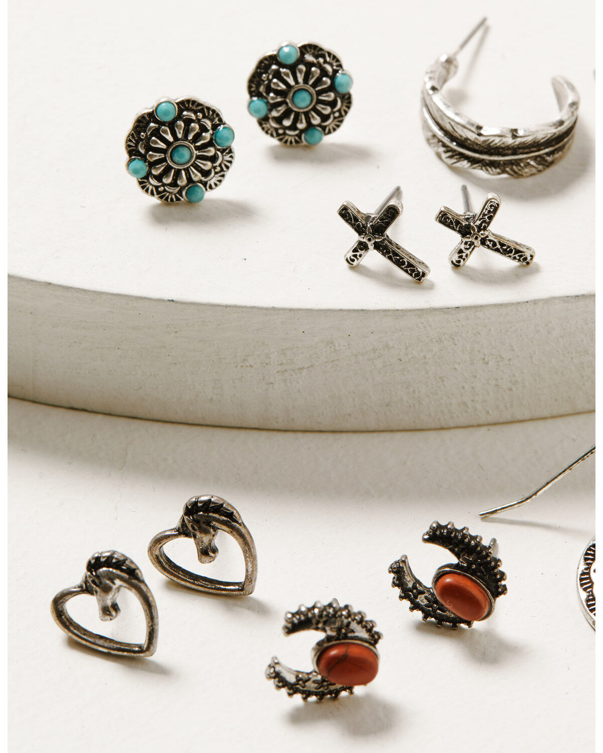 Image #3 - Shyanne Women's Canyon Sunset Crescent Earrings Set, Silver, hi-res