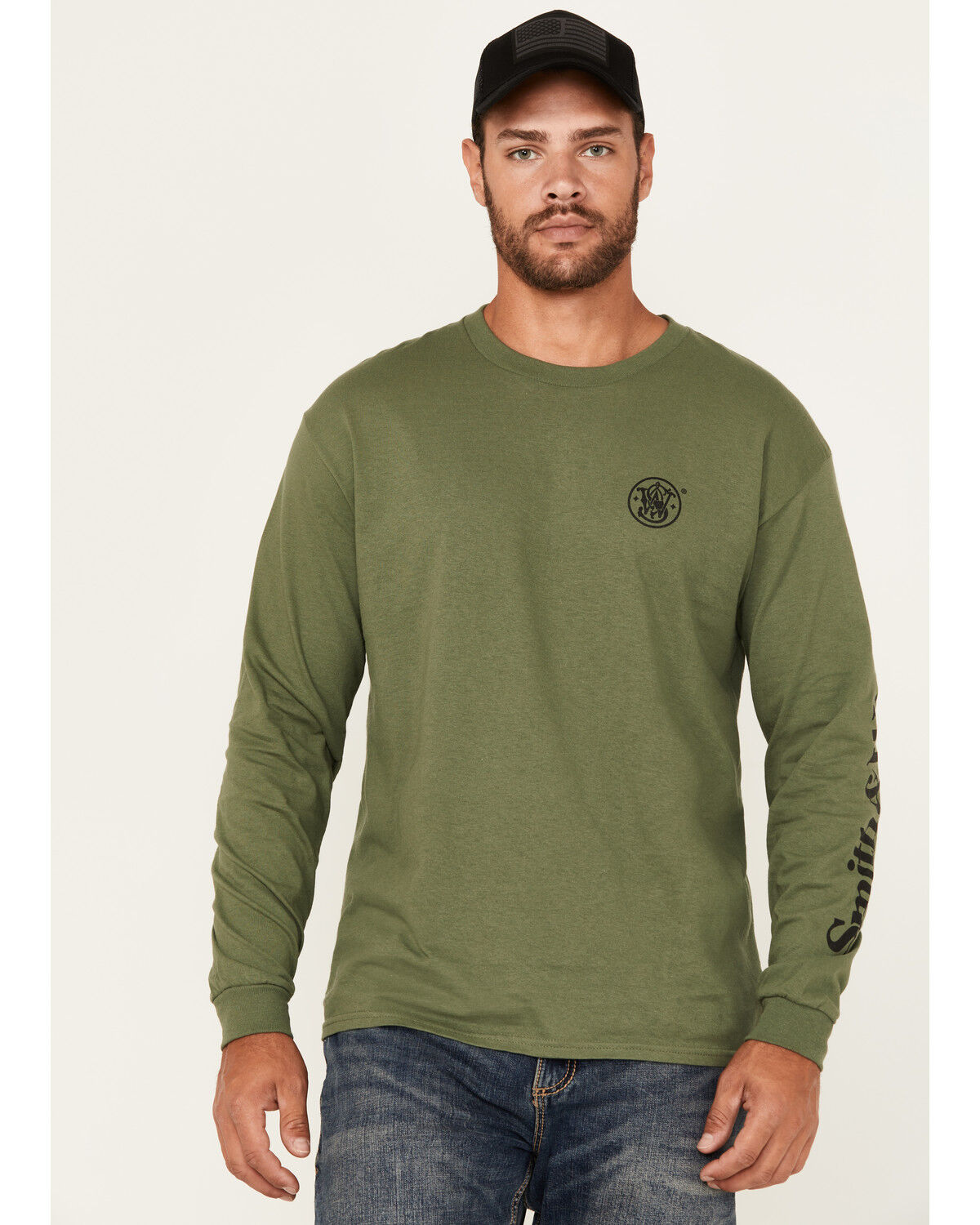 Image #2 - Smith & Wesson Men's Logo Long Sleeve Graphic T-Shirt , , hi-res