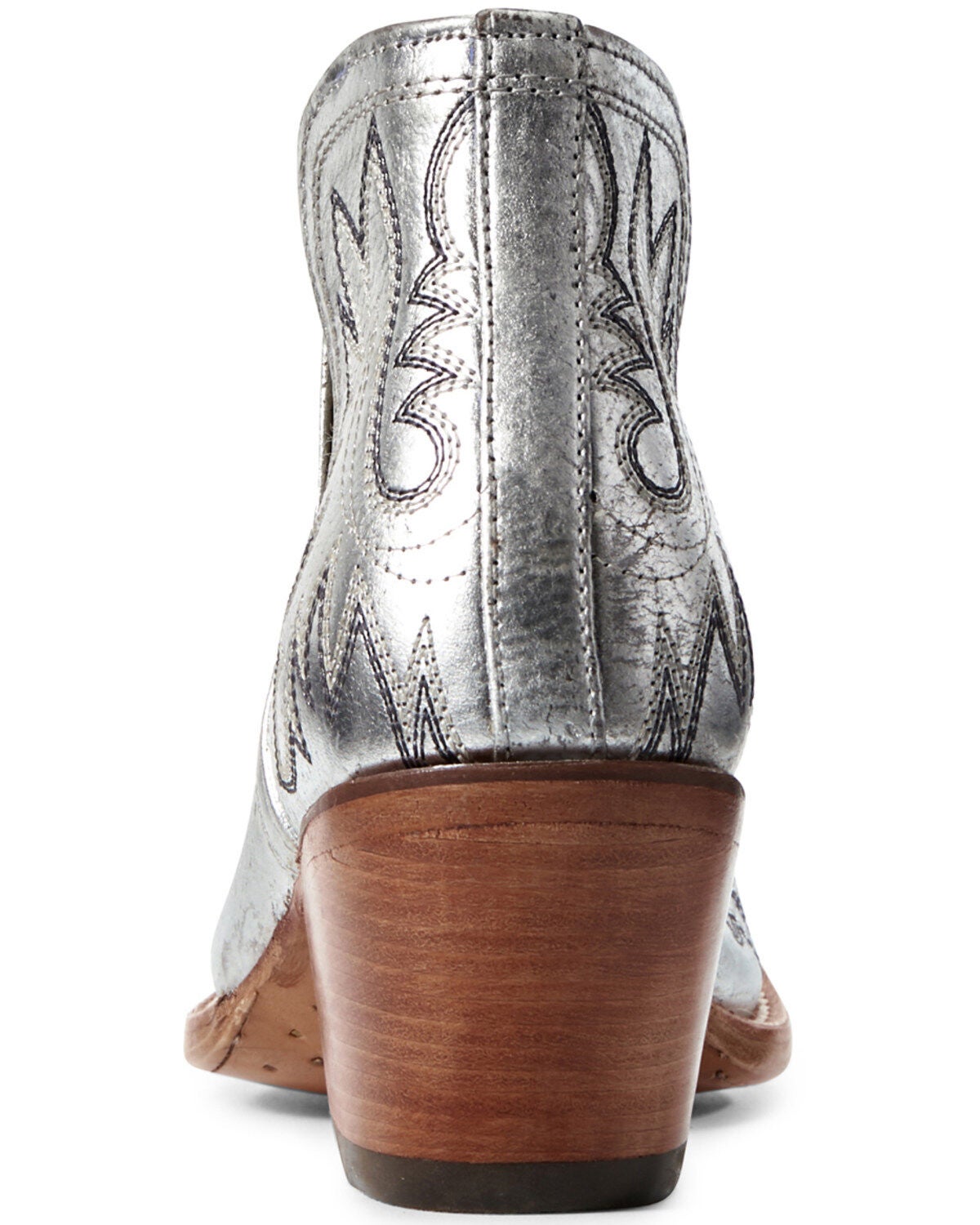 silver metallic booties