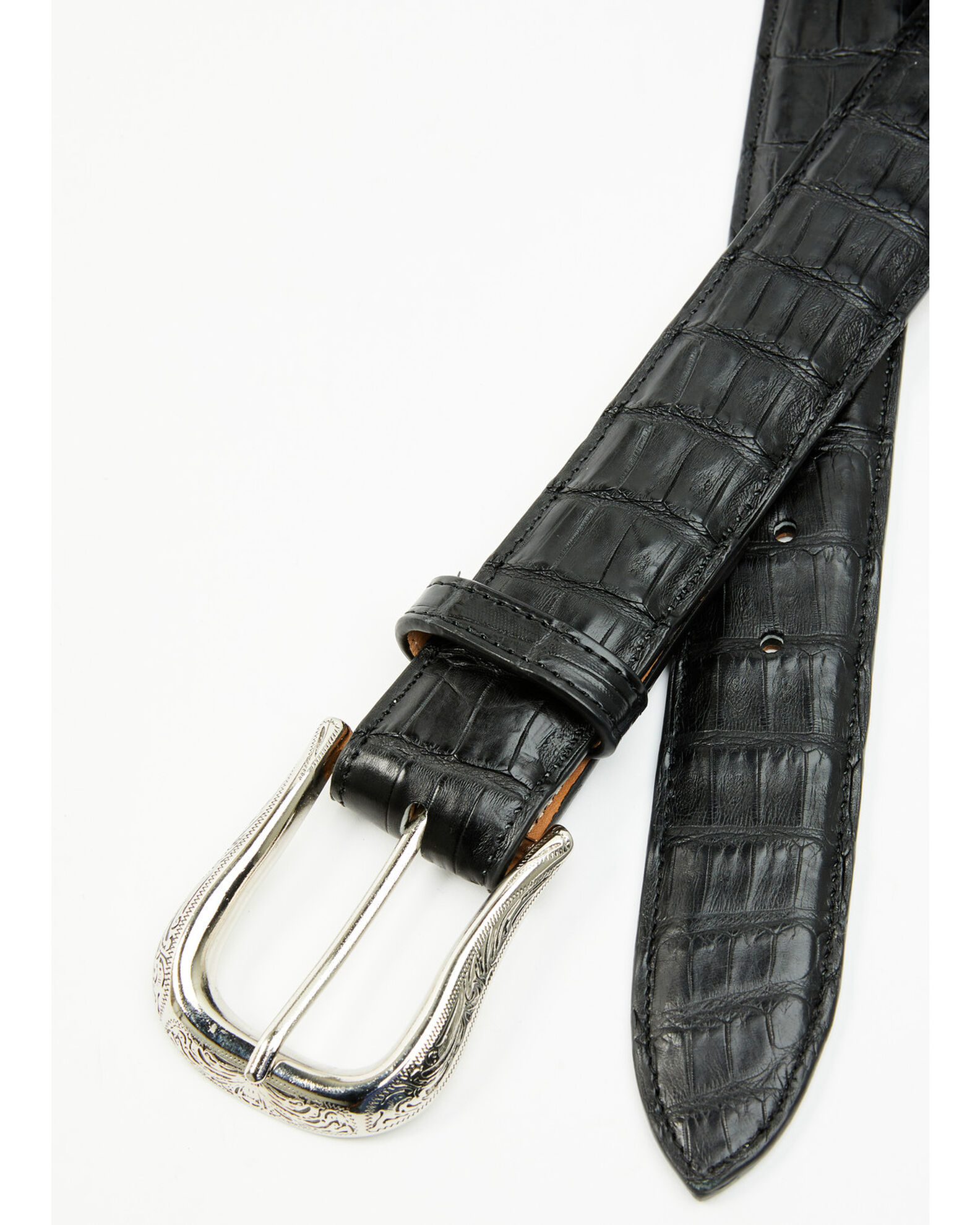 Image #2 - Cody James Black 1978® Men's Sutton Exotic Caiman Tail Leather Belt, Black, hi-res