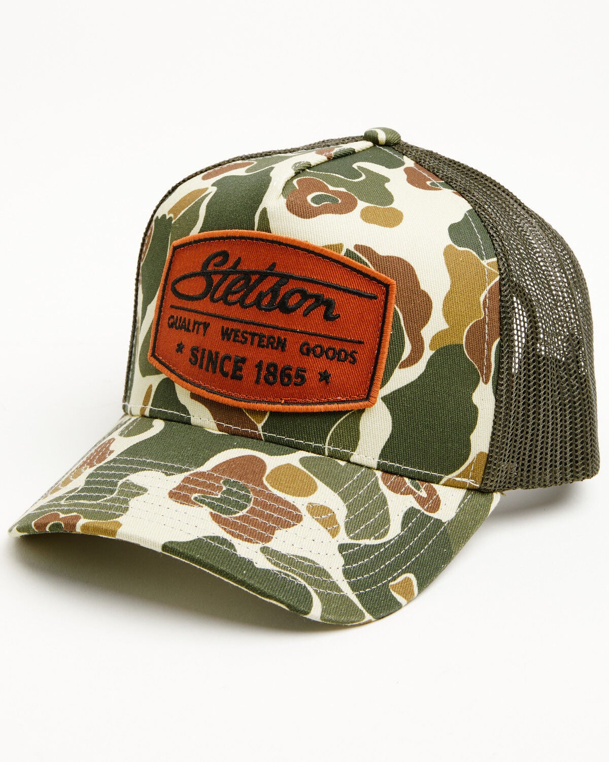 Stetson Men's Camo Logo Patch Ball Cap, Camouflage, hi-res