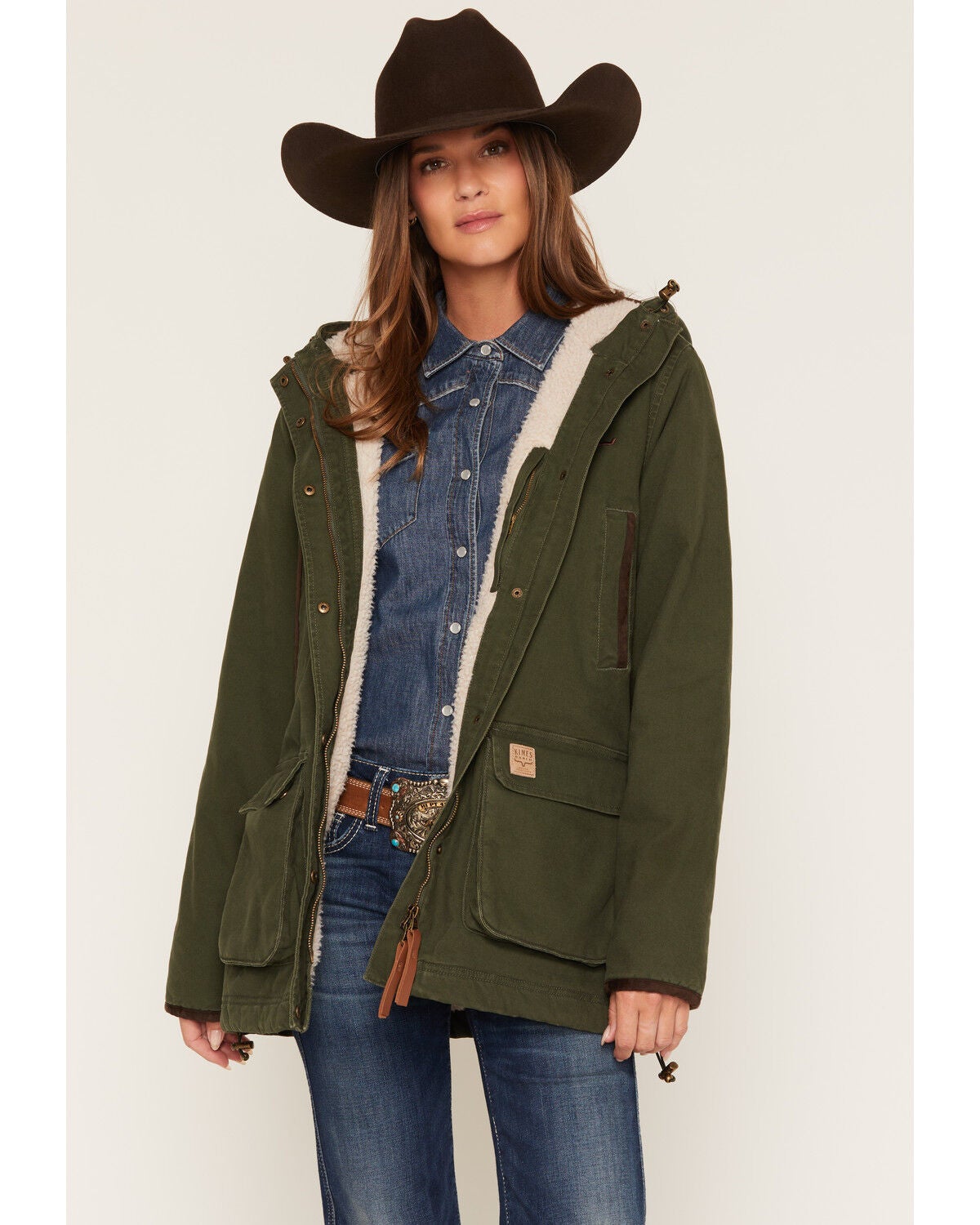 Image #1 - Kimes Ranch Women's Emry Sherpa Parka Jacket, Olive, hi-res