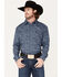 Panhandle Men's RS Tonal Paisley Stretch Long Sleeve Snap Shirt, Indigo, hi-res
