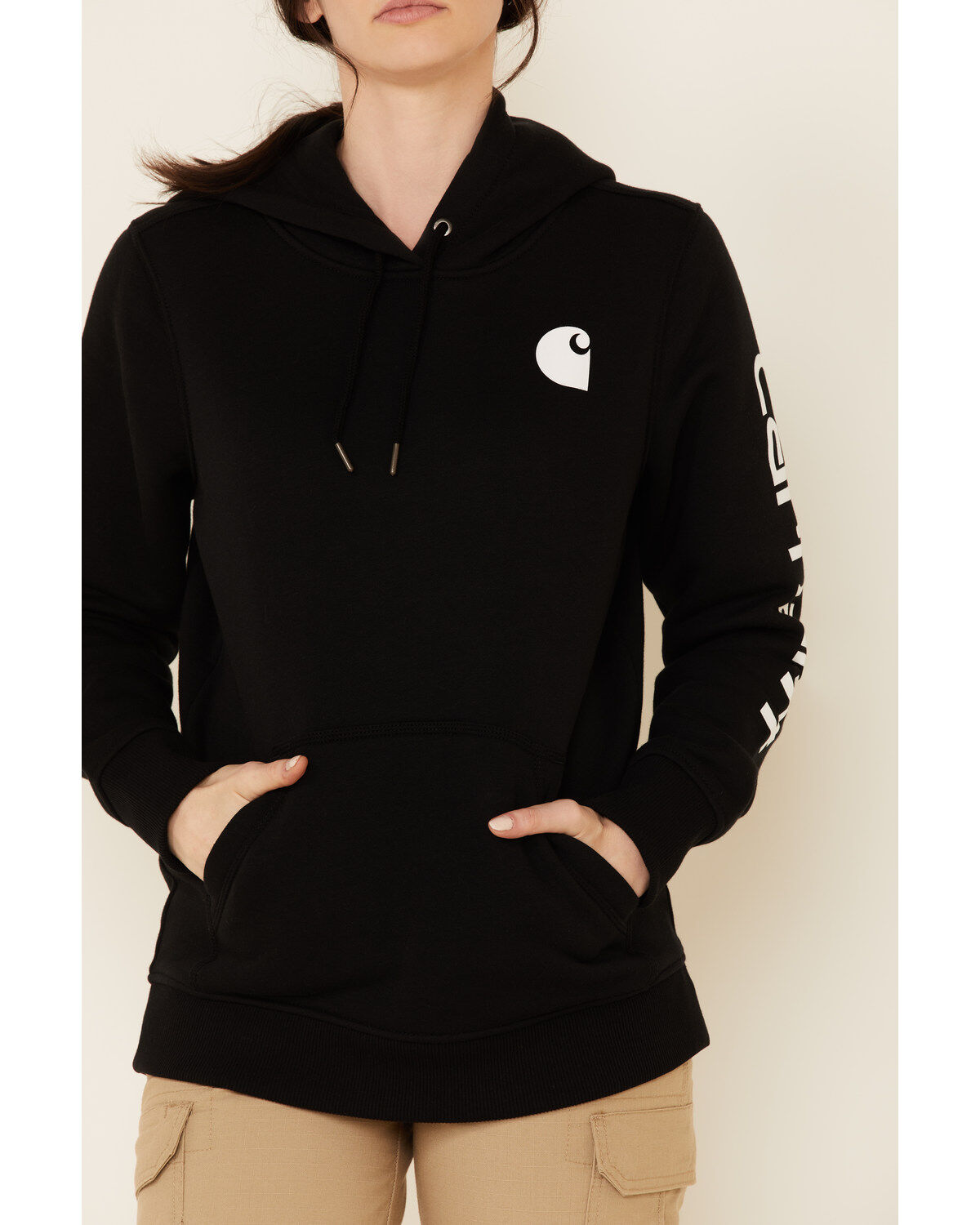 women's carhartt clarksburg graphic sleeve pullover sweatshirt