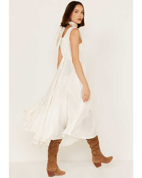 Image #5 - Scully Women's Lace-Up Jacquard Dress, Ivory, hi-res