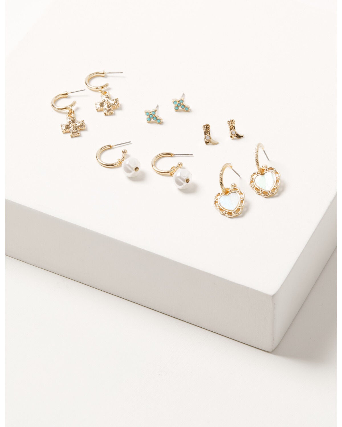 Image #1 - Shyanne Women's Boho Chic Earring Set - 5 Piece, Gold, hi-res