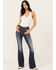 Image #1 - Idyllwind Women's Outlaw High Rise Flare Super Stretch Denim Jeans, Dark Wash, hi-res