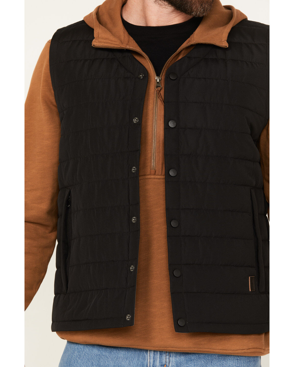 Image #3 - Brothers and Sons Men's Cameron Insulated Snap Vest, Black, hi-res
