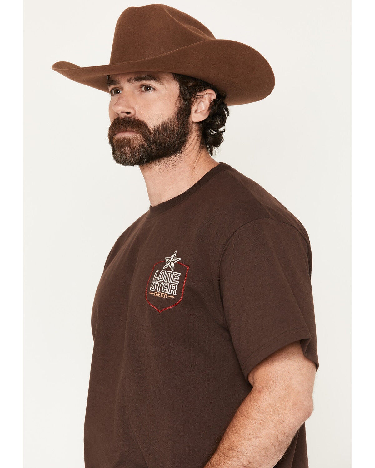Image #3 - Coors Men's Lonestar Texas Chain Stitch Short Sleeve Graphic T-Shirt, Brown, hi-res