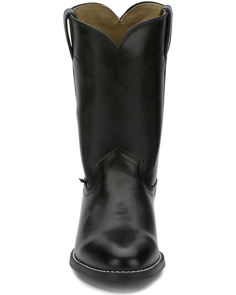 Image #4 - Justin Men's 10" Roper Boots, Black, hi-res
