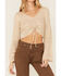 Lush Clothing Cinch Front Pointelle Bell Sleeve Top, Oatmeal, hi-res