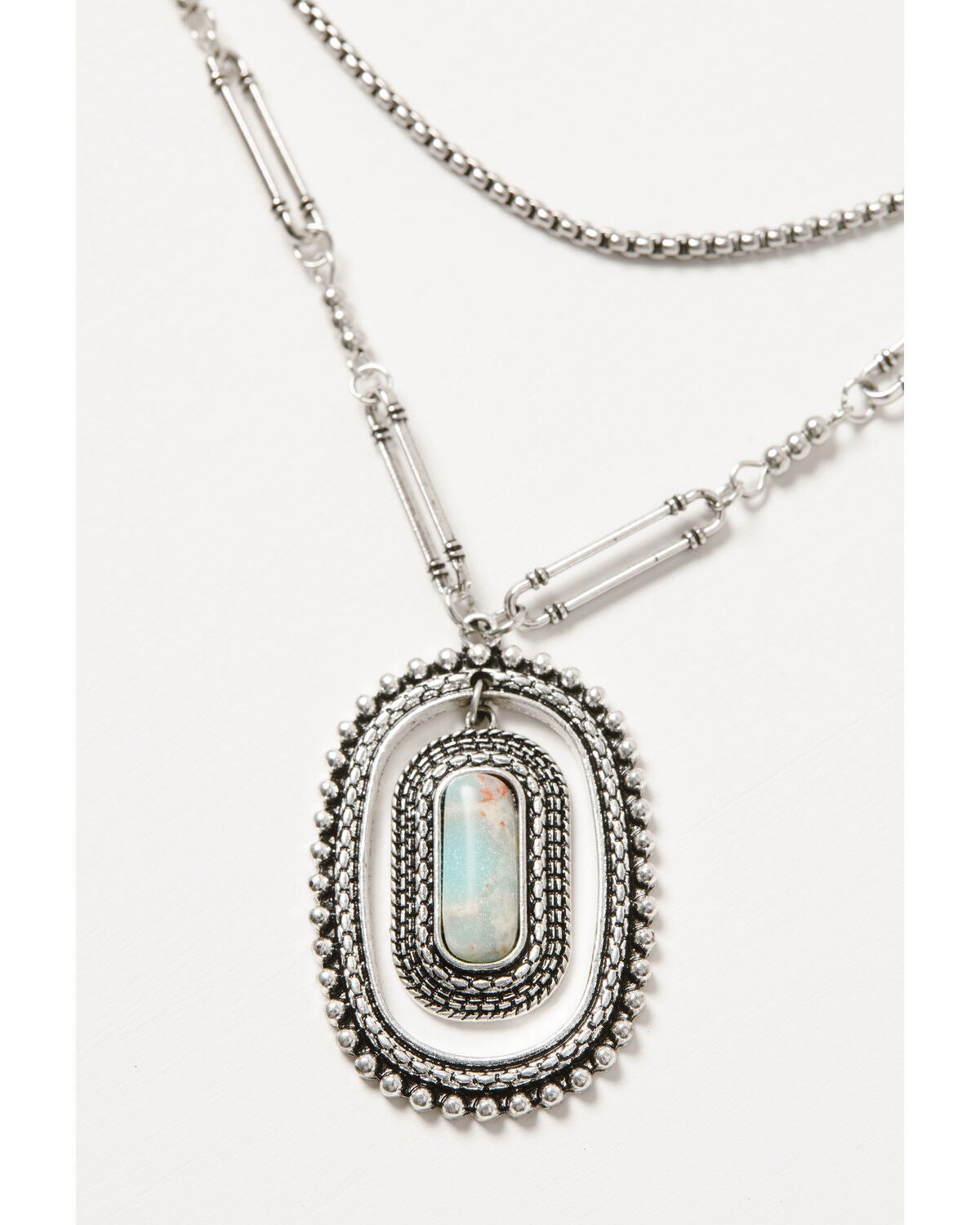 Image #2 - Shyanne Women's Double Drop Jasper Layered Necklace, Silver, hi-res