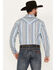Image #4 - Wrangler Men's Silver Edition Striped Print Long Sleeve Snap Western Shirt, , hi-res