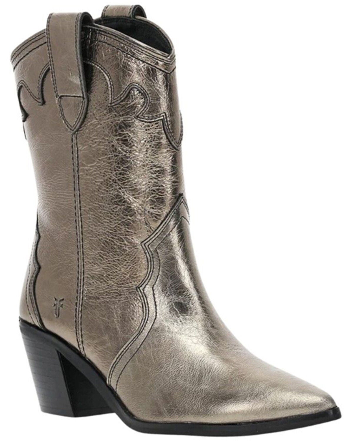 Frye Women's Sara Western Short Boots - Round Toe, Bronze, hi-res