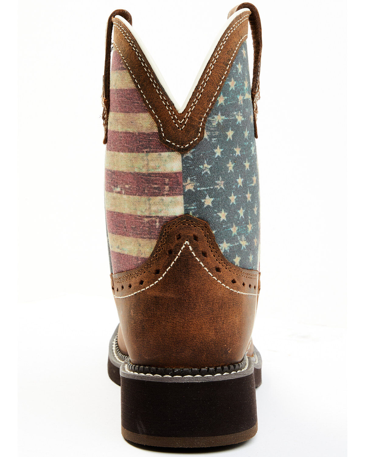 Image #5 - Shyanne Women's Glory Stars & Stripes Shaft Leather Western Boots - Wide Round Toe, Brown, hi-res