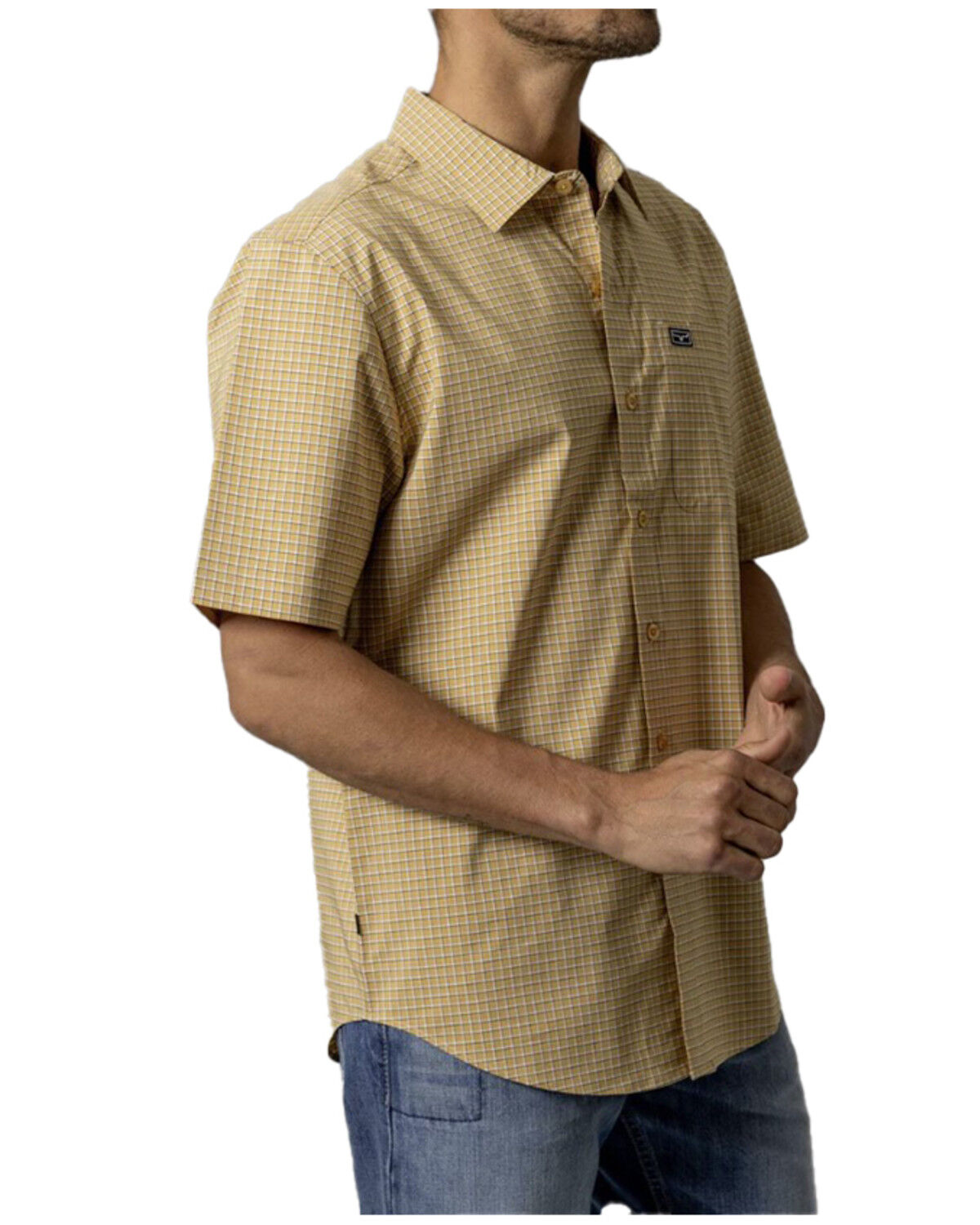 Kimes Ranch Men's MC Cooper Plaid Print Short Sleeve Button-Down Stretch Performance Shirt