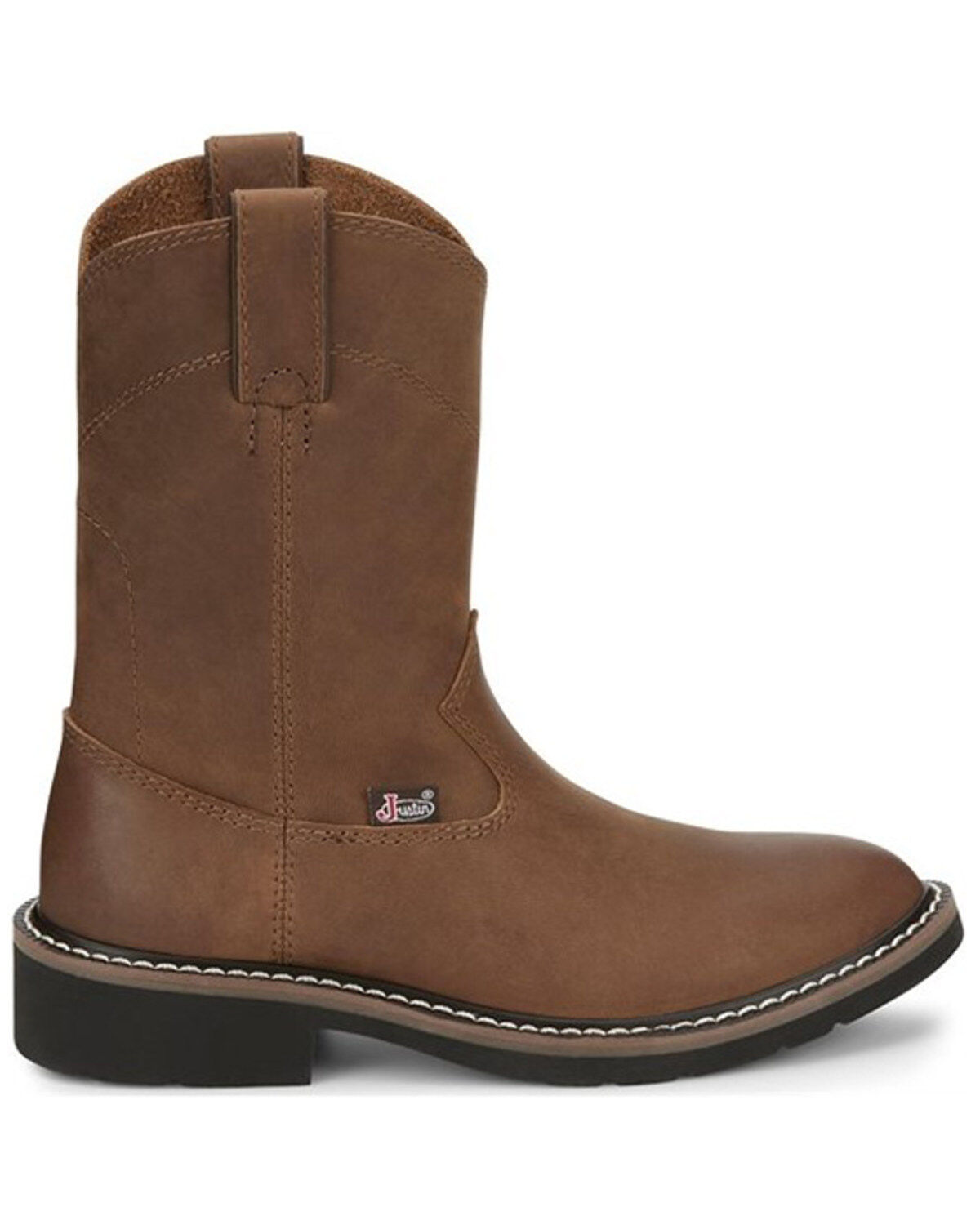 Justin Boys' Roper Western Boots - Round Toe, Brown