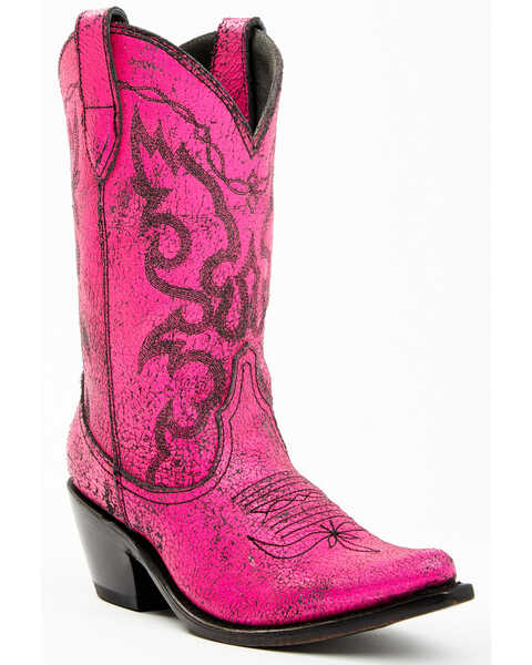 Liberty Black Women's Sienna Distressed Western Boots - Snip Toe, Pink, hi-res