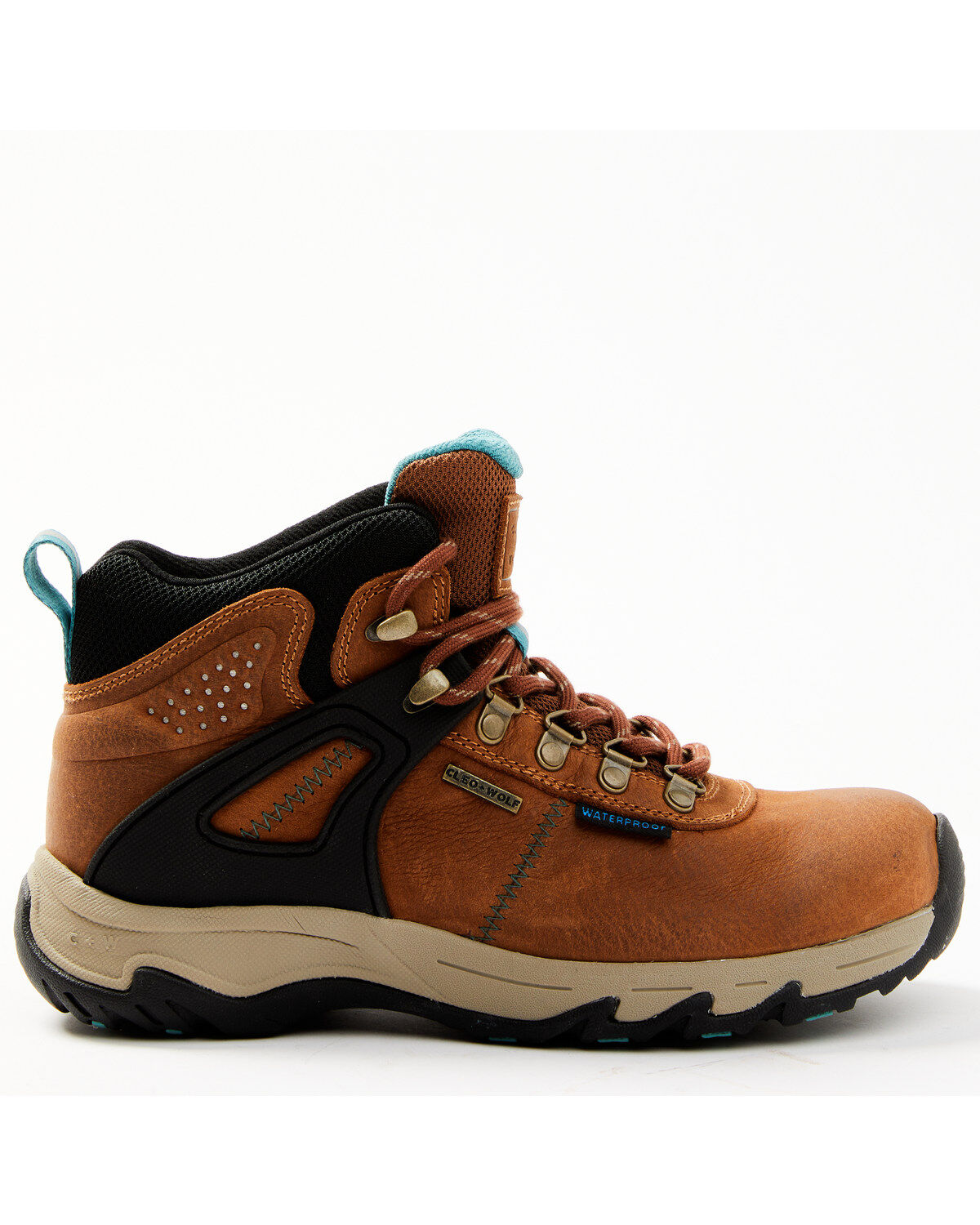 Image #2 - Cleo + Wolf Talon 2 Lace-Up Hiking Boot - Round Toe, Teal, hi-res