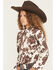Image #2 - Shyanne Girls' Naomi Cow Print Long Sleeve Tie Western Shirt, Brown, hi-res