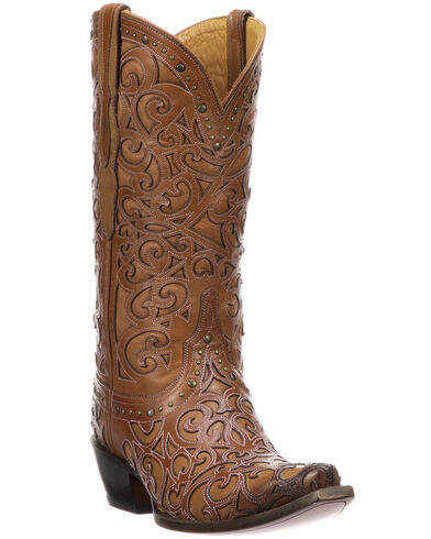 Lucchese Women's Sierra Laser-Cut Overlay Western Boots | Boot Barn