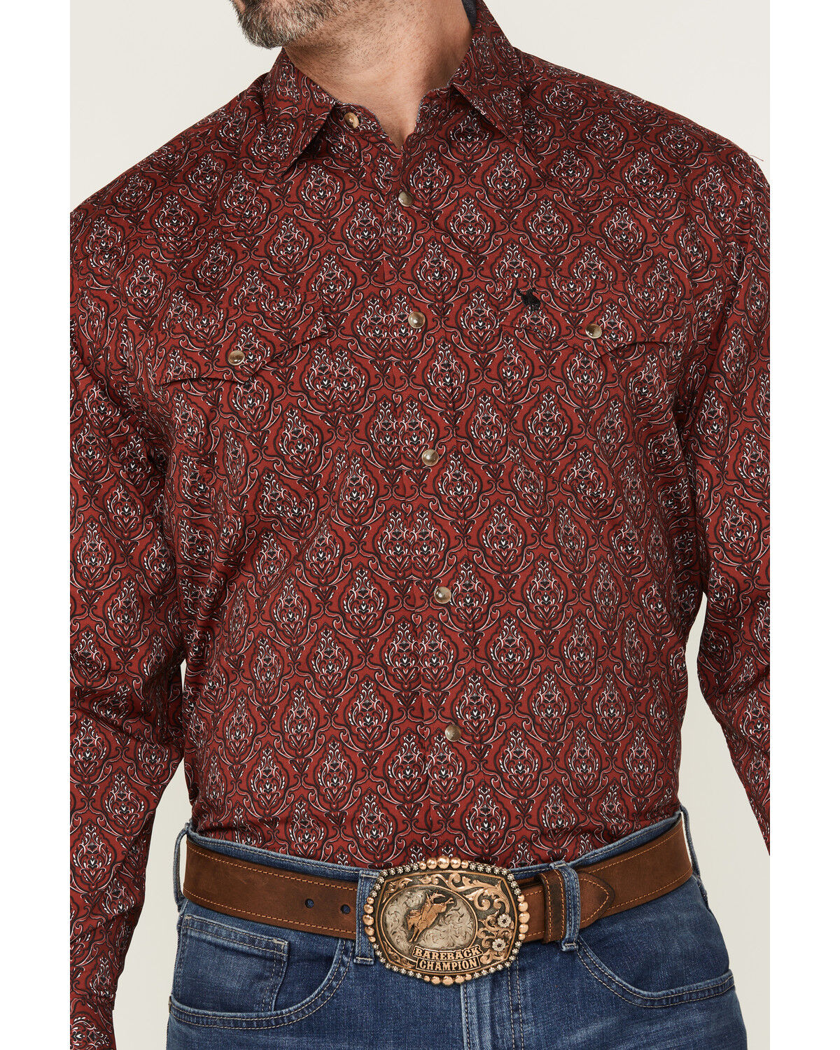 Product Name:  Rodeo Clothing Men's Boot Barn Exclusive Paisley Print Long Sleeve Snap Western Shirt