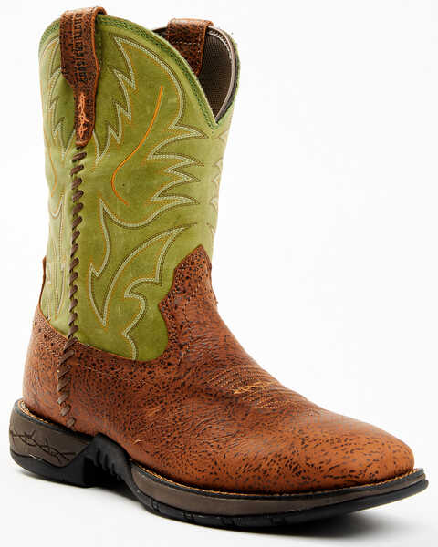 Brothers & Sons Men's High Hopes Lite Performance Western Boots - Broad Square Toe , Green, hi-res